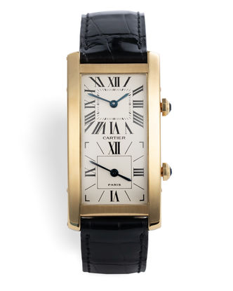 Cartier Tank Cintr e Dual Time Watches Twin Mechnical