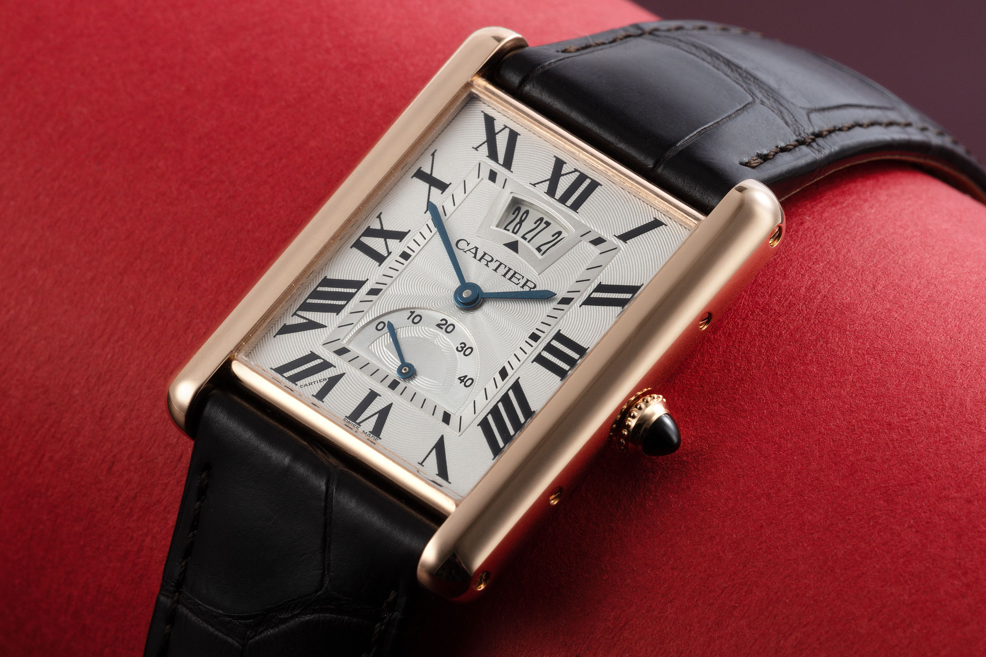 Cartier Tank Louis XL W1560017 18K Rose Gold Mens Watch Box Papers