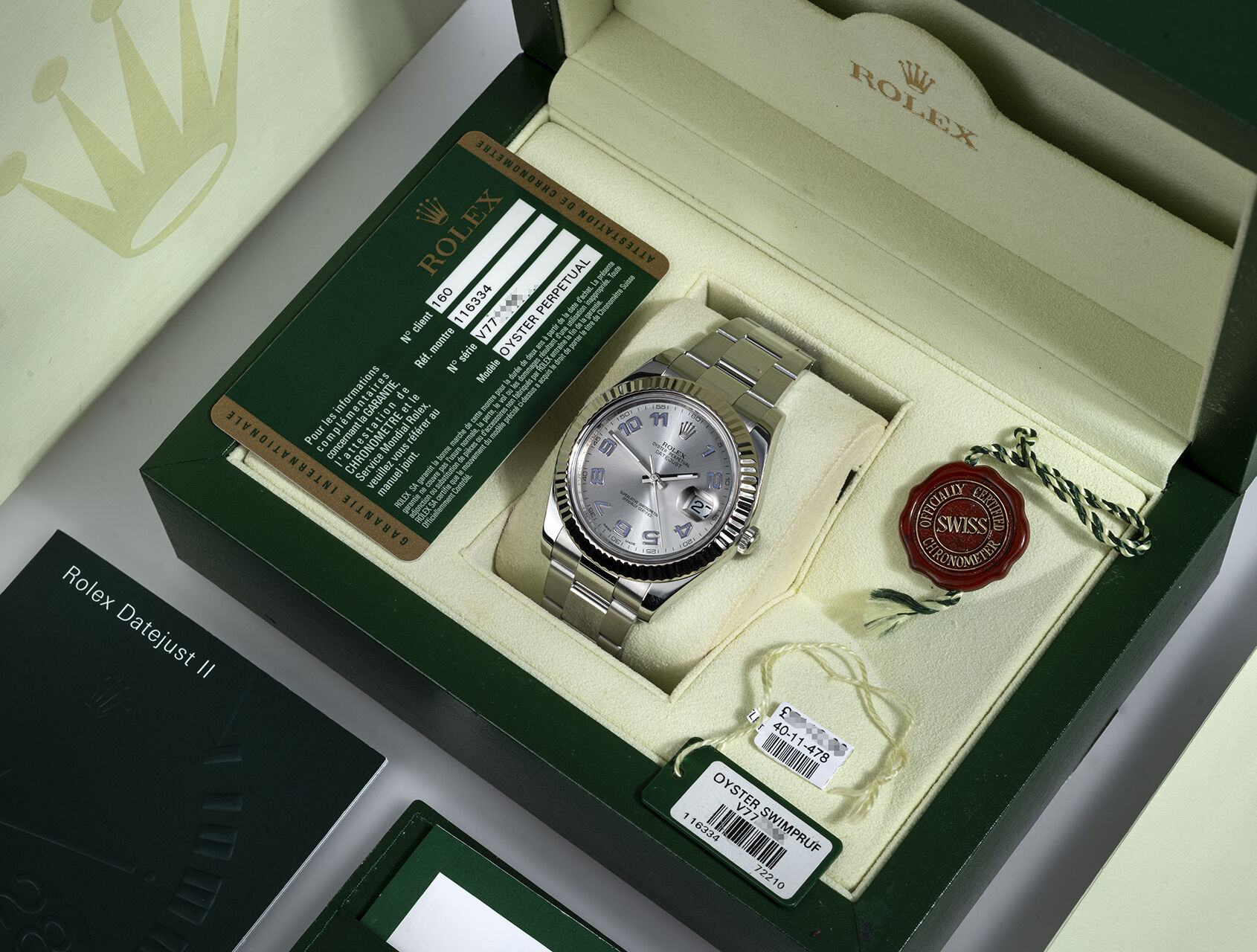 ref 116334 | 116334 - Box & Certificate | Rolex Datejust II