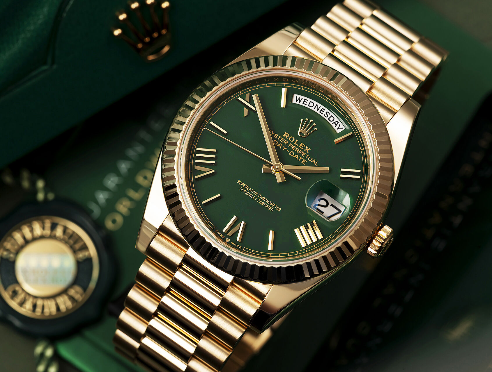 ref 228238 | 228238 - Green Lacquer | Rolex Day-Date