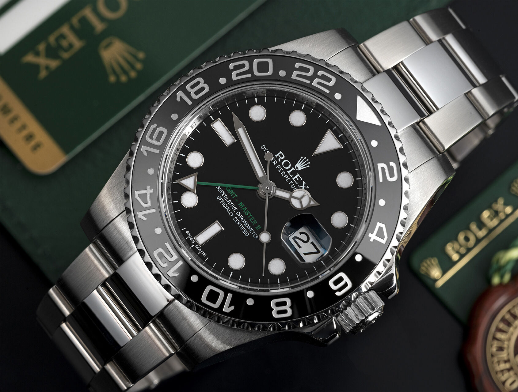 ref 116710LN | Green Hand Box & Papers | Rolex GMT-Master II