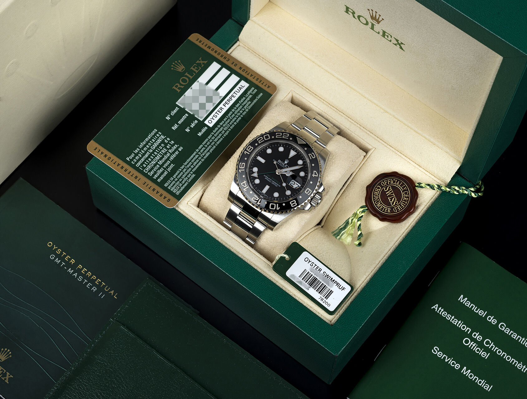 ref 116710LN | Green Hand Box & Papers | Rolex GMT-Master II