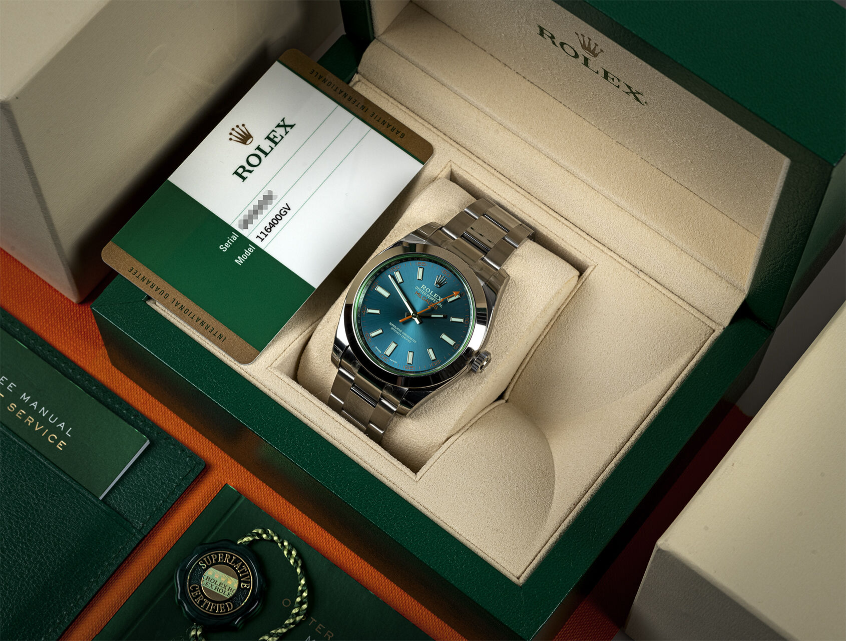 ref 116400GV | 116400GV - Stickered | Rolex Milgauss