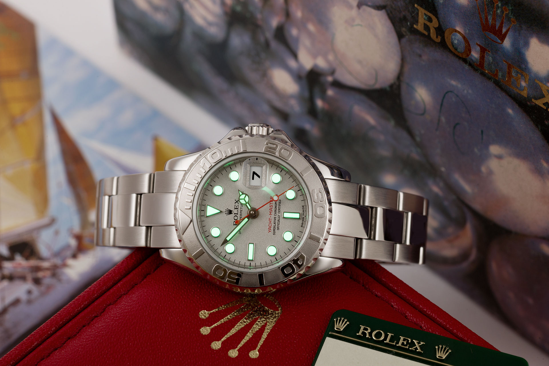 Ladies Rolex 29mm Platinum / Stainless Steel Yacht Master Watch