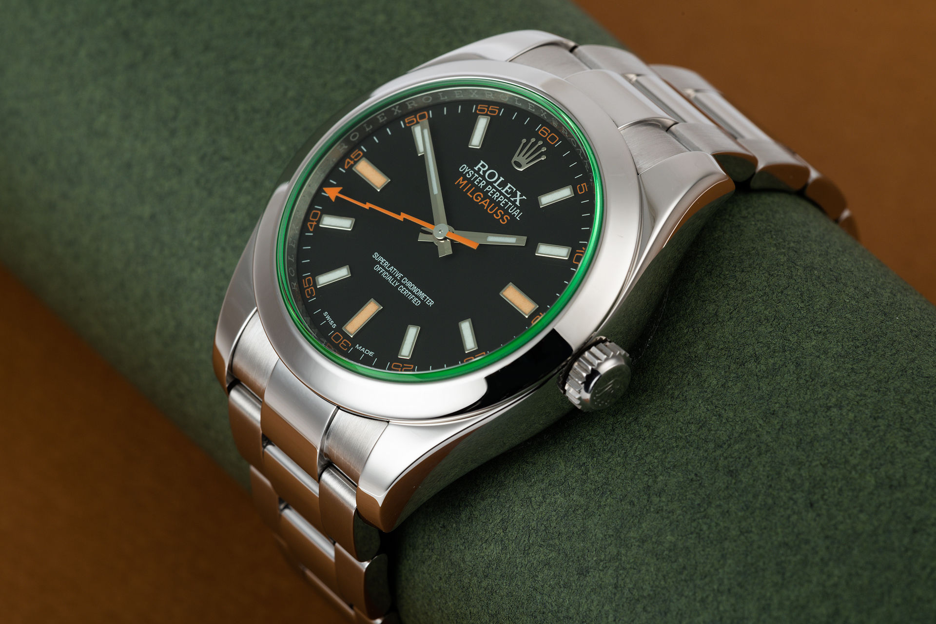 ref 116400GV | 'Green Glass' 5 Year Warranty | Rolex Milgauss