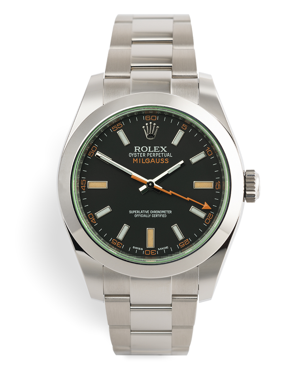 Rolex Milgauss Watches ref 116400GV Rolex Warranty to 2025 The