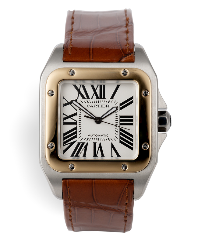 Cartier Santos 100 Watches | ref W20072X7 | Gold & Steel XL | The Watch ...
